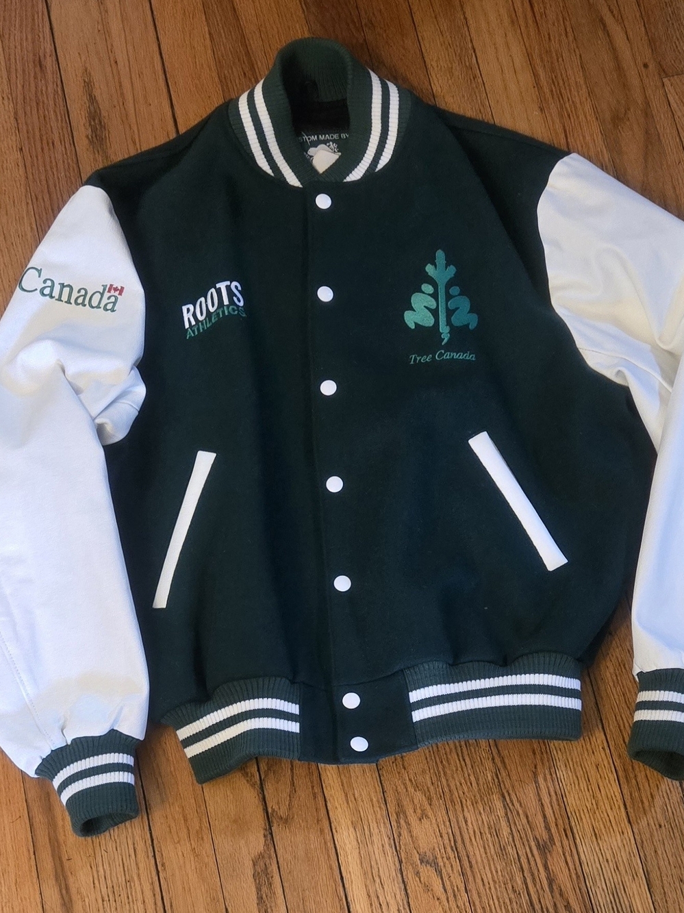 Limited Edition Roots Athletics Canada X Tree Canada Varsity Jacket. Medium